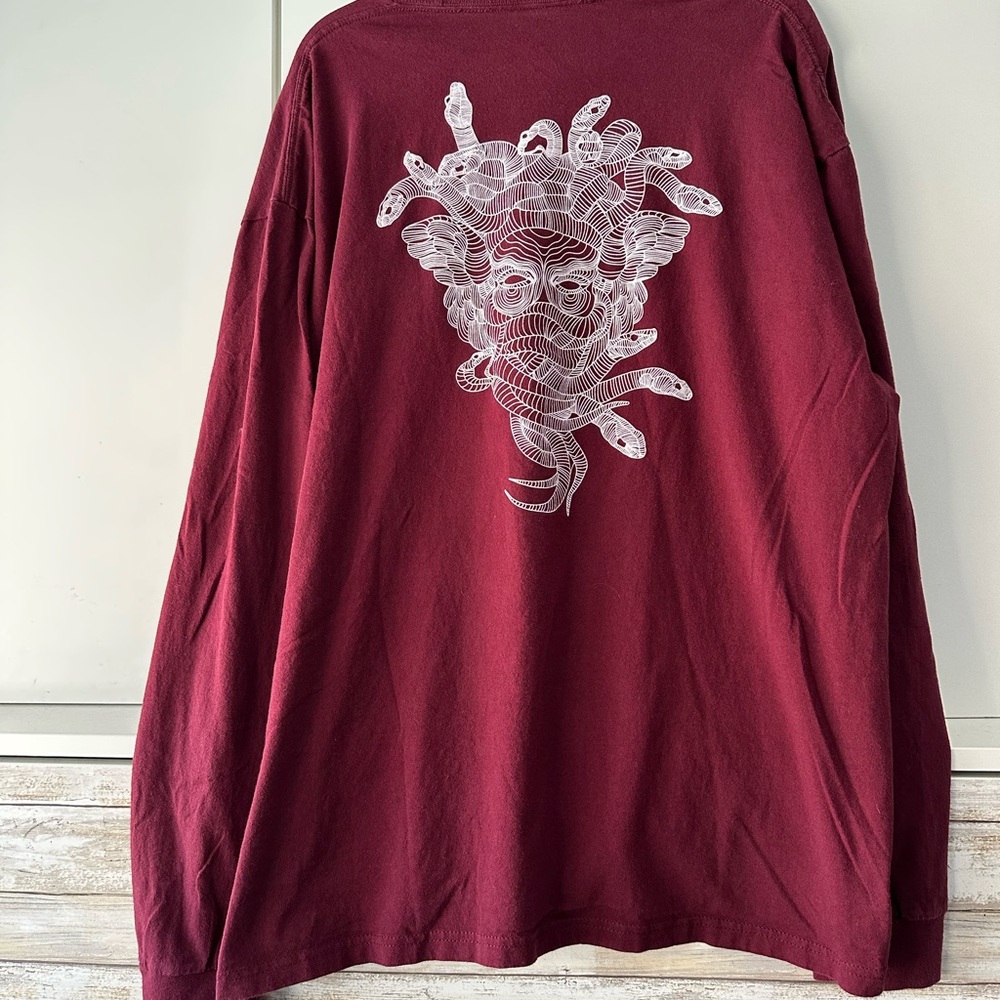🔥 Crooks & Castles Medusa Graphic Tee 3XL Burgundy Streetwear